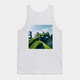 Futuristic Sustainable Castle in the Sky Tank Top